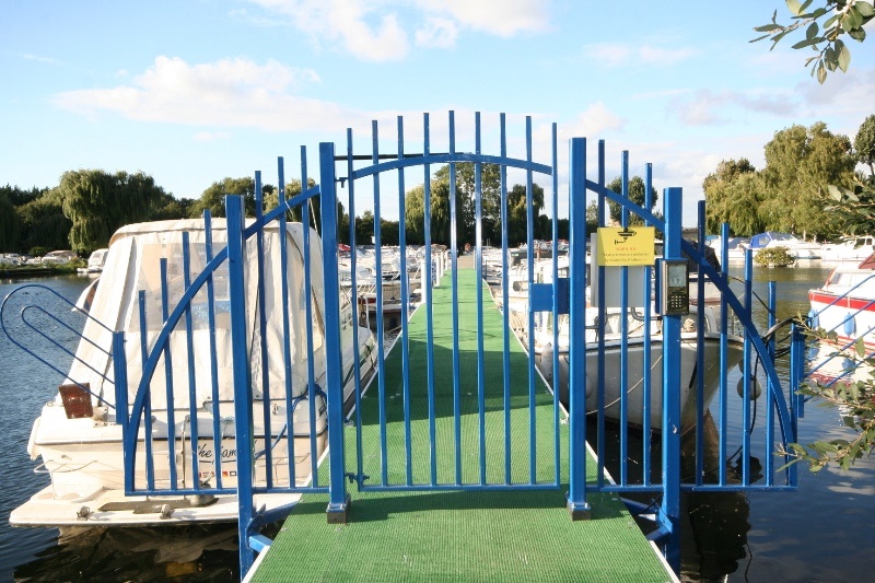 Centre jetty security gate marina moorings