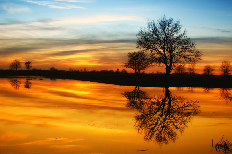 Sunset by Alistair Grant river