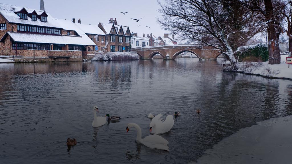 Snow St Ives Town River