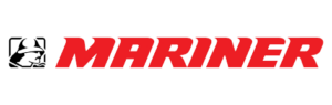 A logo featuring the word "MARINER" in bold red letters, with a blue and black graphic of a maritime figure wearing a helmet. The design combines vibrant colors with a stylized font.