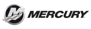 A logo featuring a stylized letter 'M' in silver on a black circular background, accompanied by the word 'MERCURY' in bold black font below. The design includes light blue wave elements integrated with the 'M'.