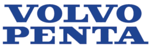 The image displays the logo of Volvo Penta, featuring bold, capitalized letters in a blue color on a white background. The text is evenly spaced and centered, highlighting the brand name clearly.